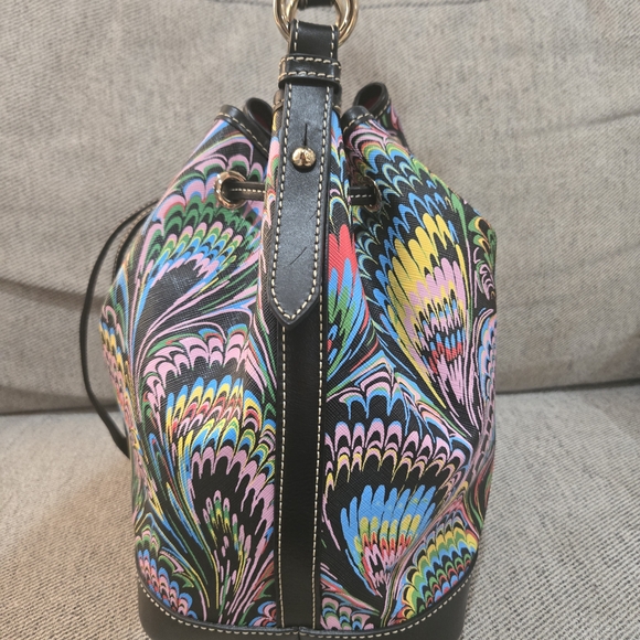 Dooney & Bourke Multicolor Plume Drawstring Bucket Bag - Picture 6 of 11